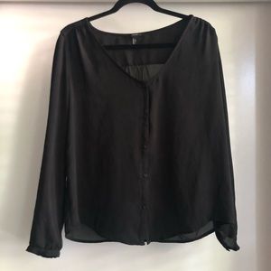 Forever 21 Scoop Neck Button Down Blouse